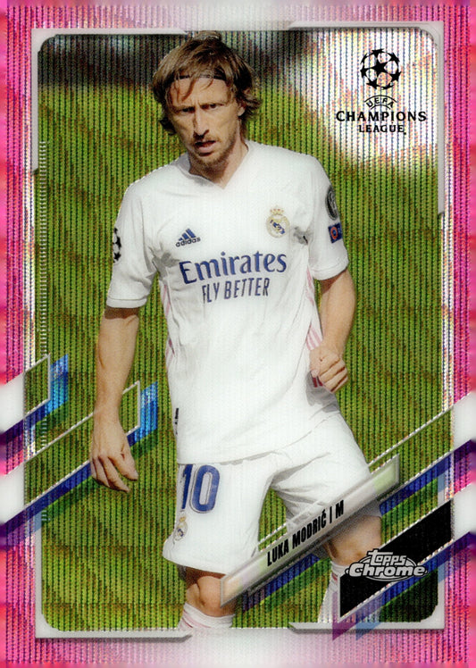 Luka Modric 2020 - 21 Topps Chrome UCL Pink Wave Refractor #75 - Collector Store LLC