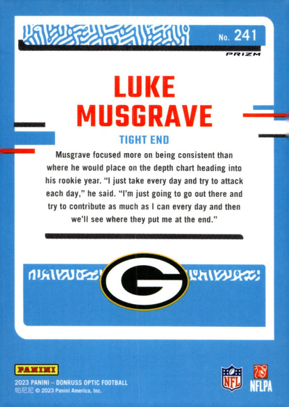 Luke Musgrave 2023 Panini Donruss Optic Rated Rookie Prizm RC #241 - Collector Store LLC