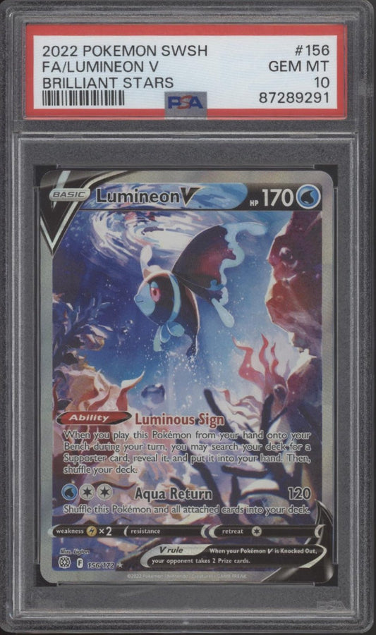 Lumineon V Pokemon Brilliant Stars #156 PSA 10 - Collector Store LLC