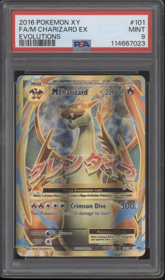 M Charizard ex Pokemon Evolutions Full Art 101 PSA 9 - Collector Store LLC