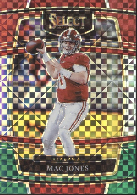 Mac Jones 2022 Panini Select Draft Picks Tri Color Checker Prizm 04/25 #42 - Collector Store LLC