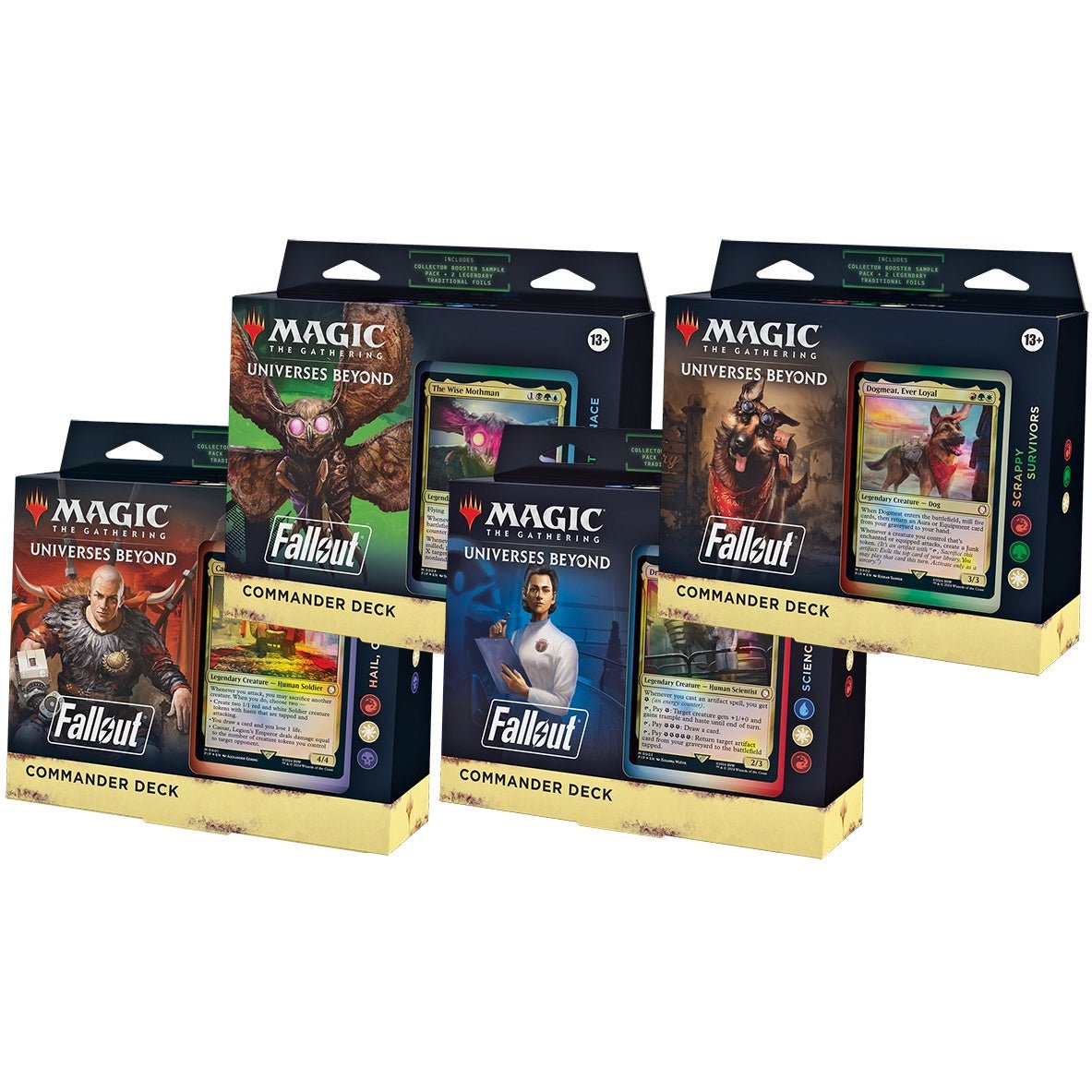 Magic the Gathering: Fallout Commander Deck Display (Set of 4) - Collector Store LLC