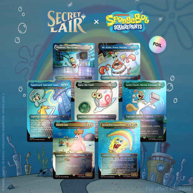Magic the Gathering: Secret Lair x Spongebob Squarepants - Legends of Bikini Bottom (Rainbow Foil) - Collector Store LLC