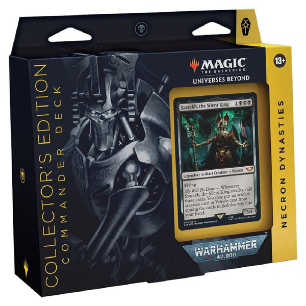 Necron outlets Dynasties Commander Deck Unopened + Lime Card Sleeves