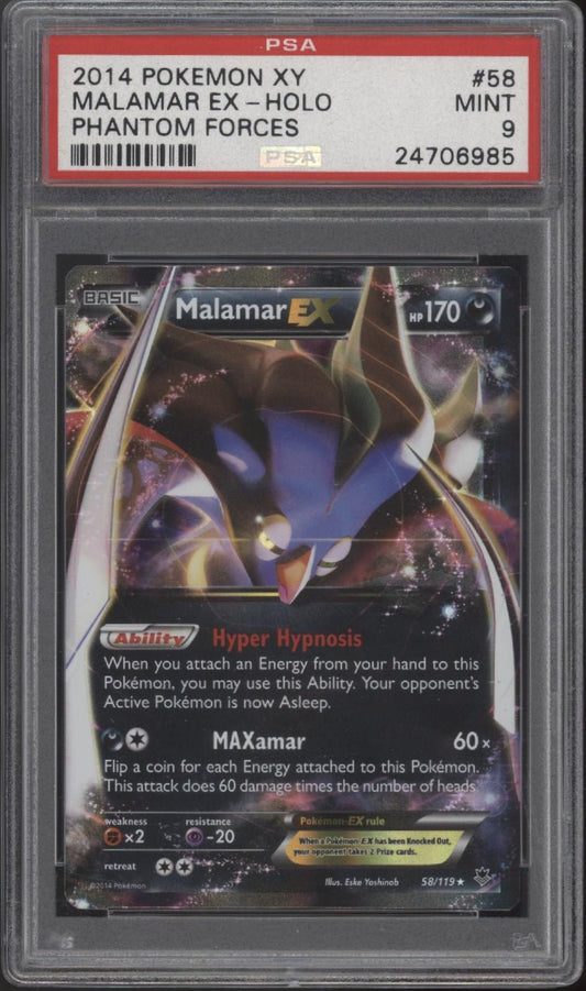 Malamar ex Pokemon Phantom Forces Holo 58 PSA 9 - Collector Store LLC