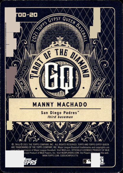 Manny Machado 2021 Topps Gypsy Queen Pentacles Tarot of the Diamond #TOD - 20 - Collector Store LLC