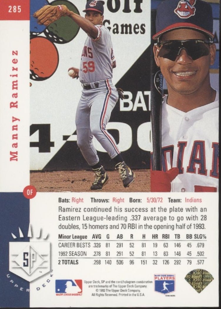 Manny Ramirez 1993 Upper Deck Premier Prospects #285 - Collector Store LLC