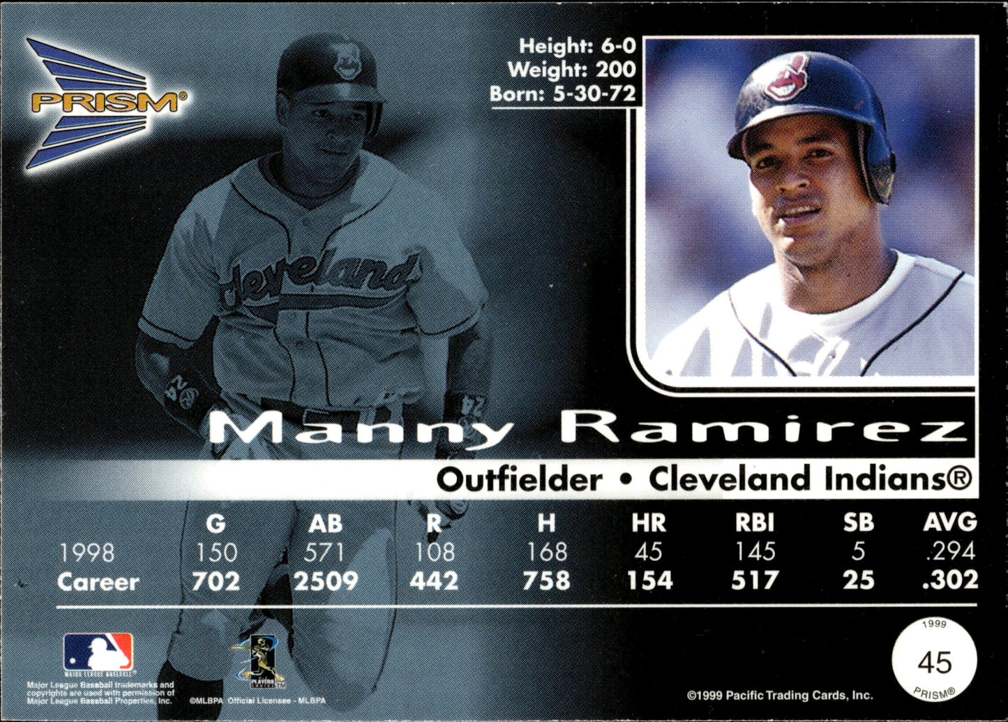 Manny Ramirez 1999 Pacific Prism #45 - Collector Store LLC