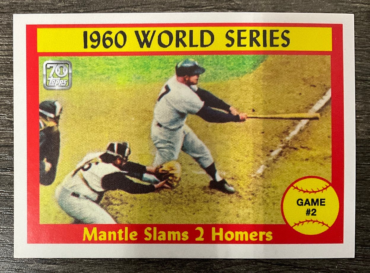 Mantle Slams 2 Homers 2021 Topps Mickey Mantle Collection Reprint #25 - Collector Store LLC