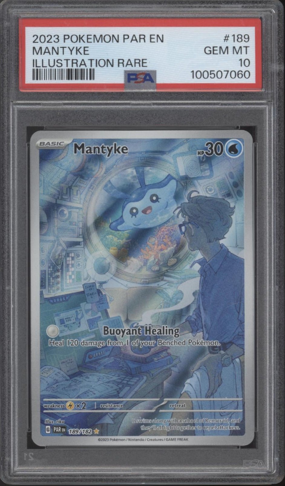 Mantyke Pokemon Paradox Rift Illustration Rare 189 PSA 10 - Collector Store LLC