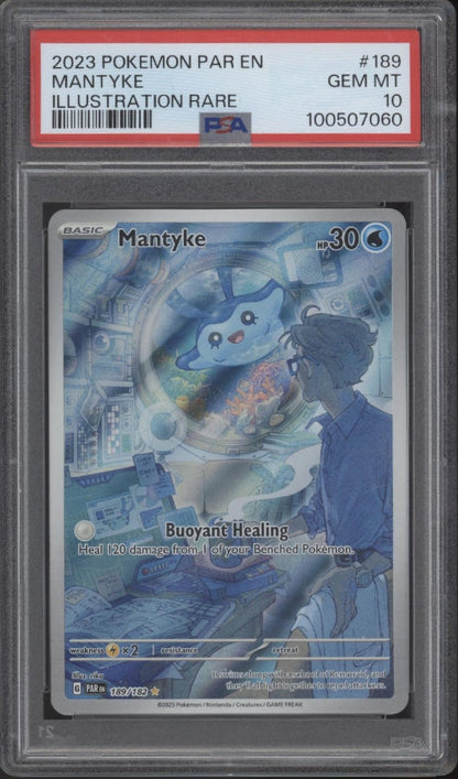 Mantyke Pokemon Paradox Rift Illustration Rare 189 PSA 10 - Collector Store LLC