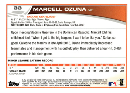 Marcell Ozuna 2013 Topps Chrome RC #33 - Collector Store LLC