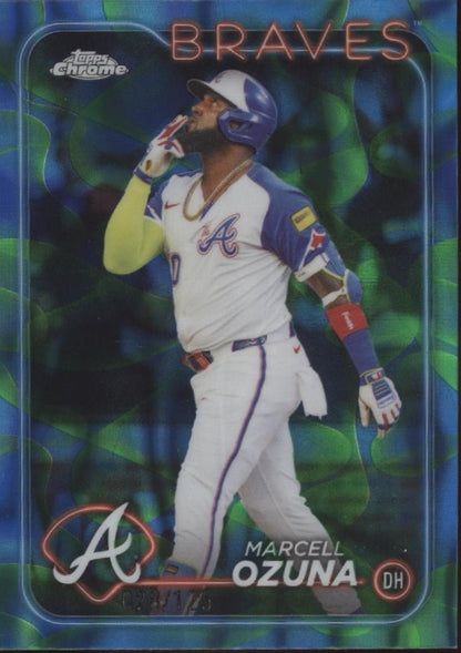 Marcell Ozuna 2024 Topps Chrome Blue & Green Lava Lamp Refractor 028/125 #USC93 - Collector Store LLC