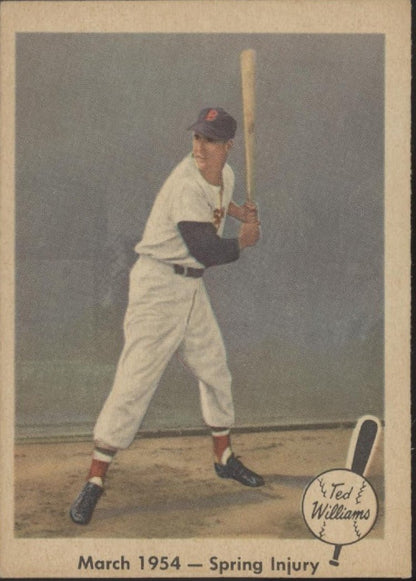 March 1954 - Spring Injury 1959 Fleer Ted Williams #50 Boston Red Sox VG - EX - Collector Store LLC