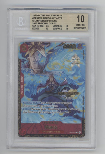 Marco One Piece Card Game Championship Online Regional Top 32 Alt Art Beckett 10 - Collector Store LLC
