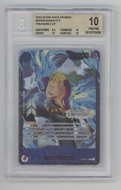 Marco One Piece Card Game Treasure Cup Promo 018 Beckett 10 - Collector Store LLC