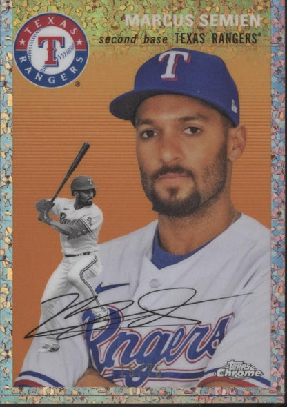 Marcos Semien 2023 Topps Chrome Platinum Rose Gold Mini Diamond Refractor 15/75 - Collector Store LLC