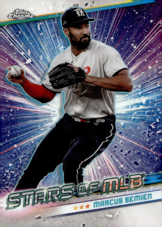 Marcus Semien 2024 Topps Chrome Stars of MLB Refractor CSMLB - 70 - Collector Store LLC