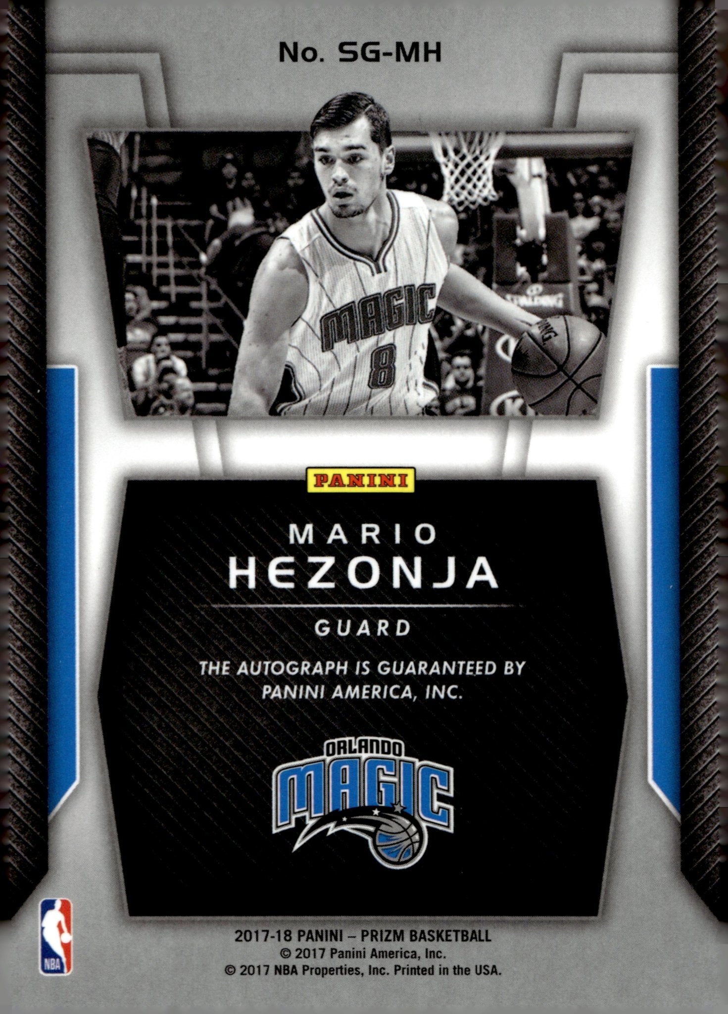 Mario Hezonja 2017 - 18 Panini Prizm Auto #SG - MH - Collector Store LLC