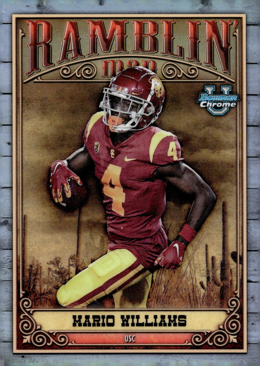 Mario Williams 2023 Bowman Chrome University Ramblin' Man Refractor #RM - 7 - Collector Store LLC