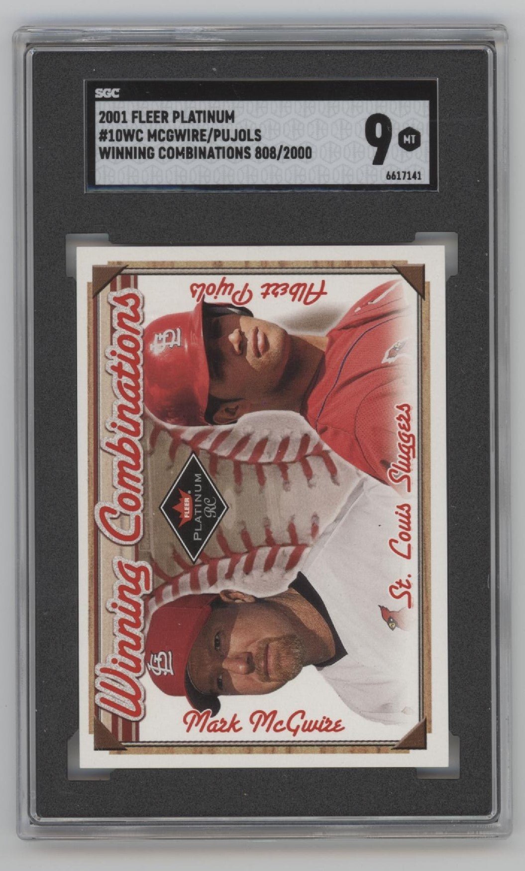 Mark McGwire / Albert Pujols 2001 Fleer Platinum Winning Combos RC /2000 SGC 9 - Collector Store LLC