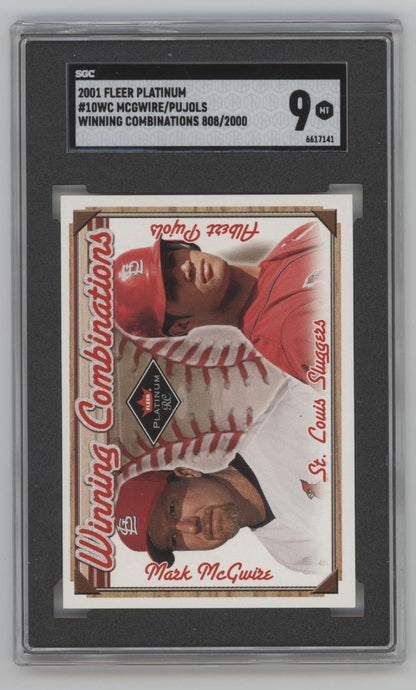 Mark McGwire / Albert Pujols 2001 Fleer Platinum Winning Combos RC /2000 SGC 9 - Collector Store LLC