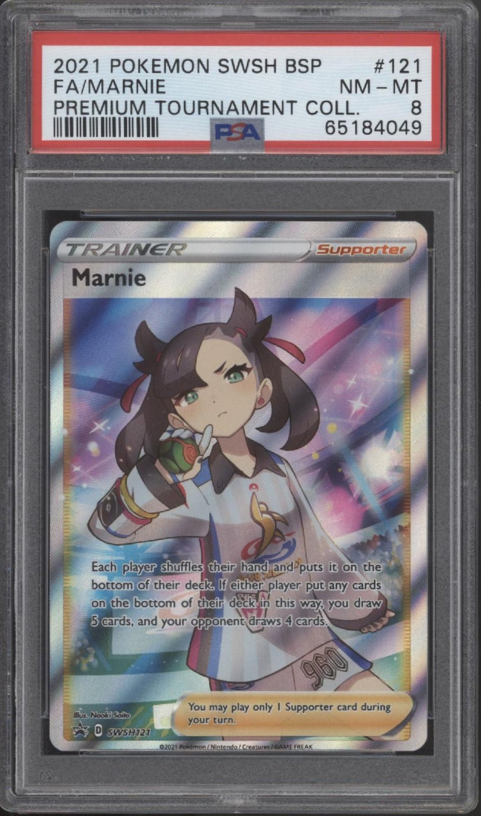 Marnie Pokemon Premium Tournament Collection Full Art #121 PSA 8 - Collector Store LLC