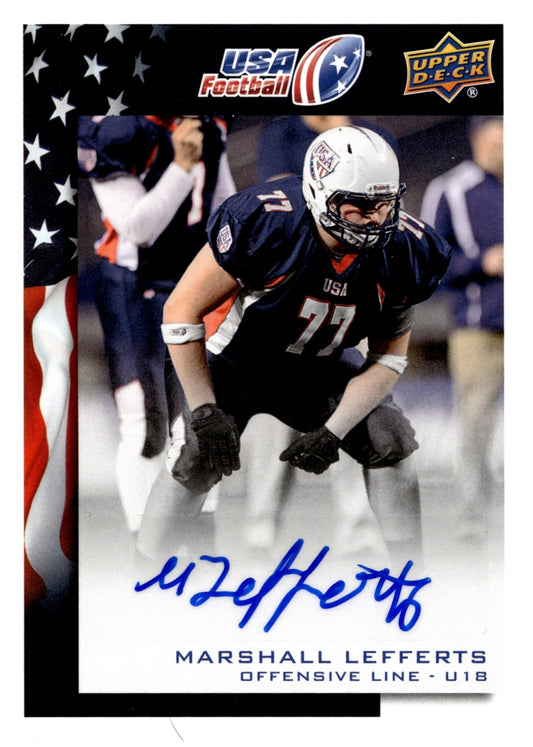 Marshall Lefferts 2014 Upper Deck USA Football Auto #65 - Collector Store LLC