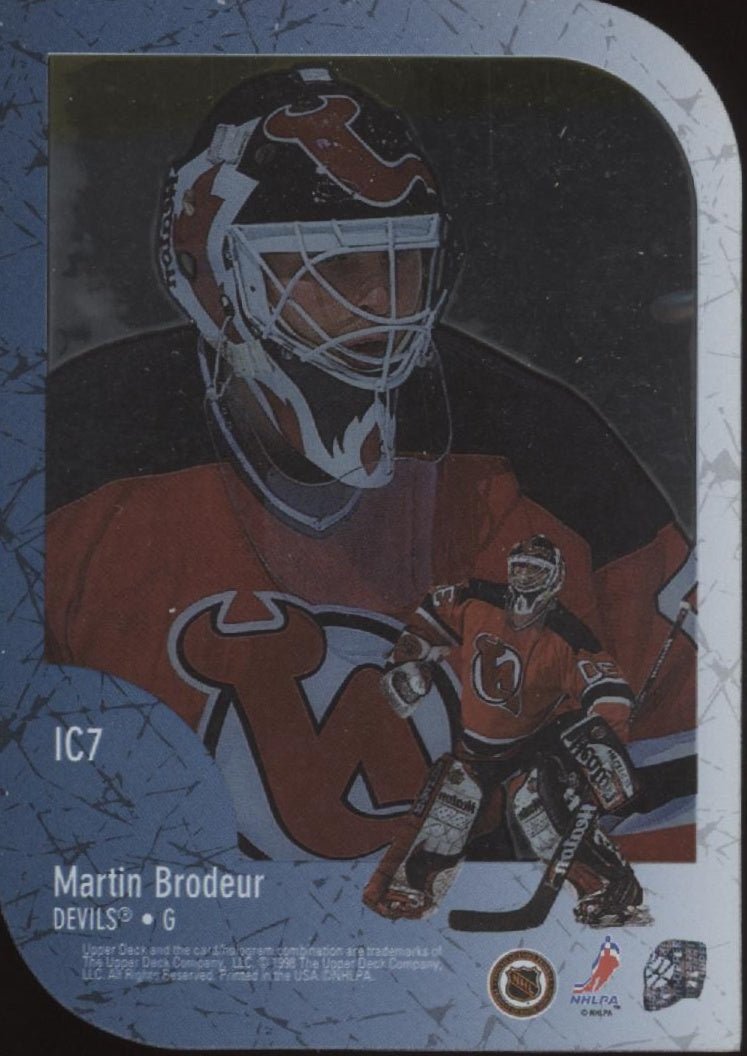 Martin Brodeur 1997 - 98 Upper Deck Ice Champions Die - Cut Clear Card IC7 - Collector Store LLC