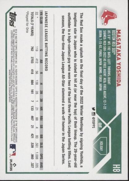 Masataka Yoshida 2023 Topps Holiday RC #H8 - Collector Store LLC