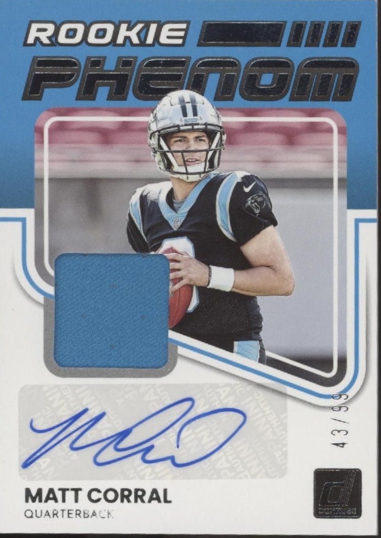 Matt Corral 2022 Panini Donruss Rookie Phenom Swatch RC Auto 43/99 #RPA - 2 - Collector Store LLC