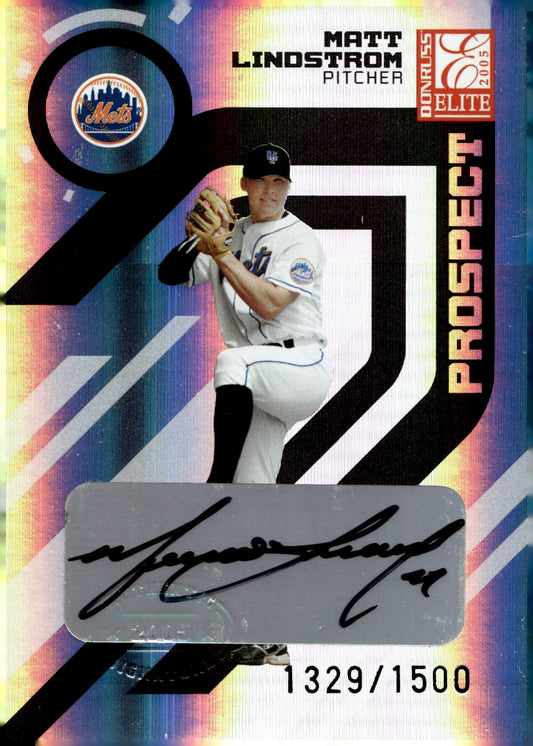 Matt Lindstrom 2005 Donruss Elite Prospect Auto 1329/1500 #192 - Collector Store LLC