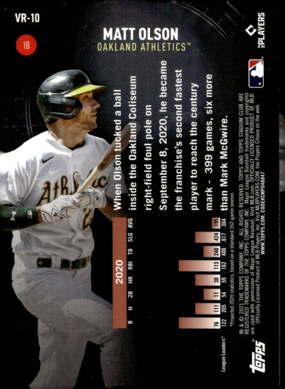 Matt Olson 2021 Topps Stadium Club Chrome VR Wave Refractor #VR - 10 - Collector Store LLC