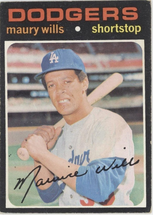 Maury Wills 1971 Topps #385 Los Angeles Dodgers VG - Collector Store LLC