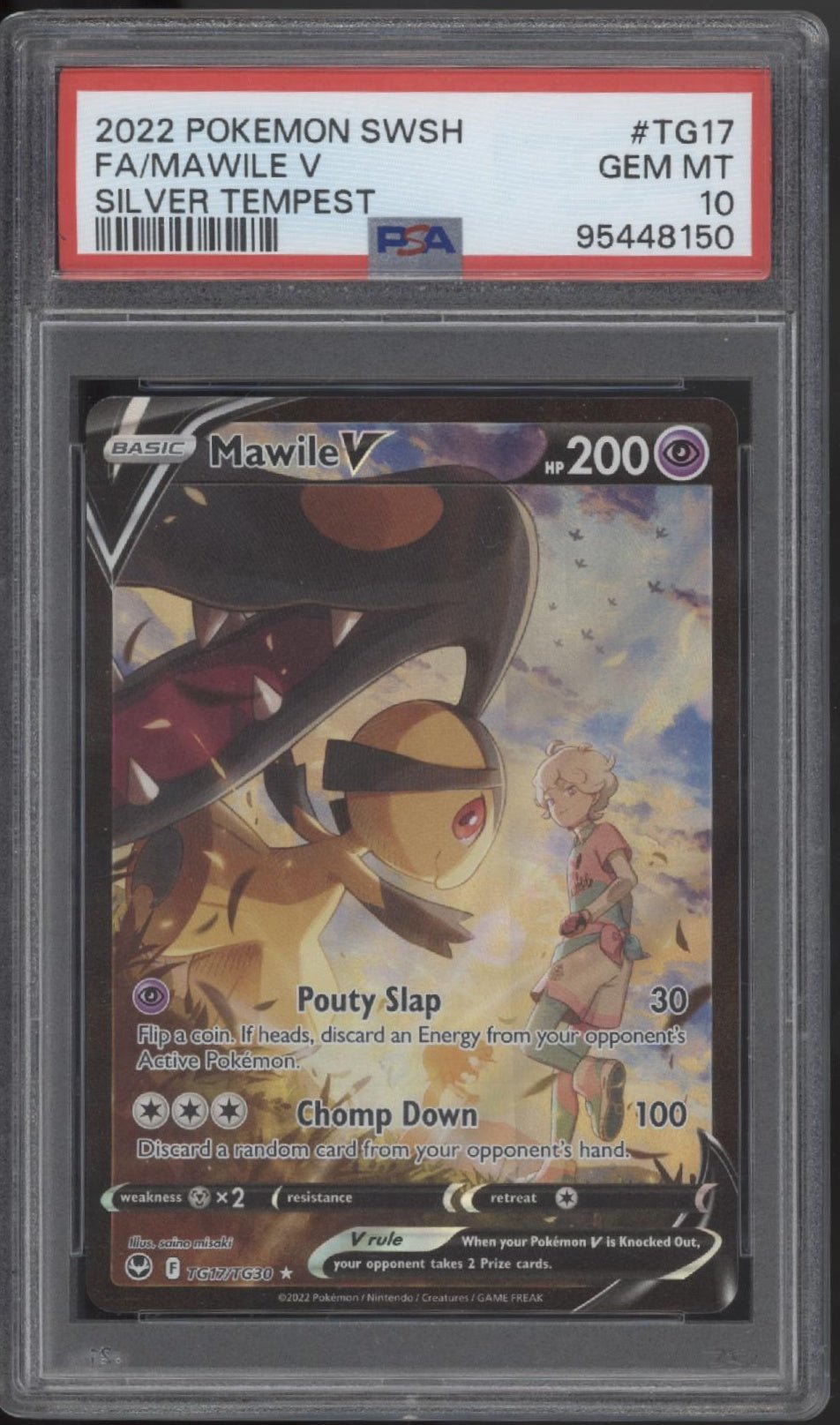 Mawile V Pokemon Silver Tempest Full Art TG17 PSA 10 2 - Collector Store LLC