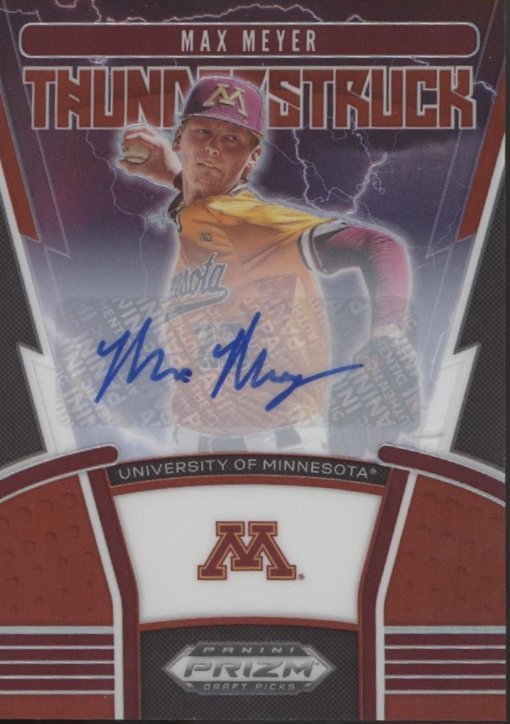 Max Meyer 2020 Panini Prizm Draft Picks Thunderstruck Red Prizm Auto 32/50 #TH - 1 - Collector Store LLC