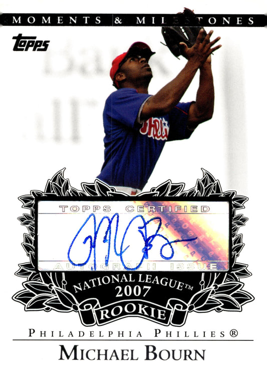 Michael Bourn 2007 Topps Moments & Milestones RC Auto #RA - MB - Collector Store LLC