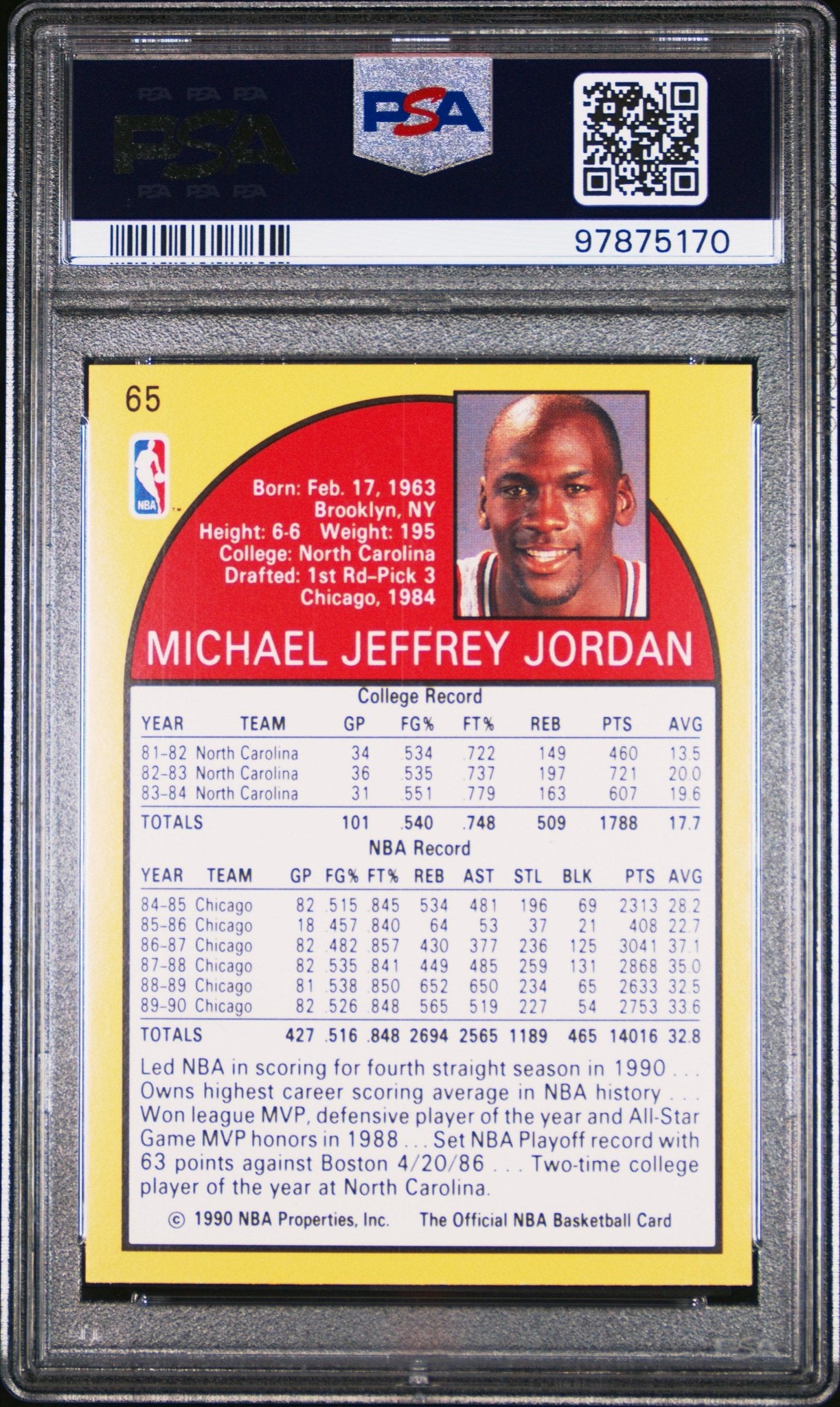 Michael Jordan 1990 Hoops #65 PSA 9 - Collector Store LLC