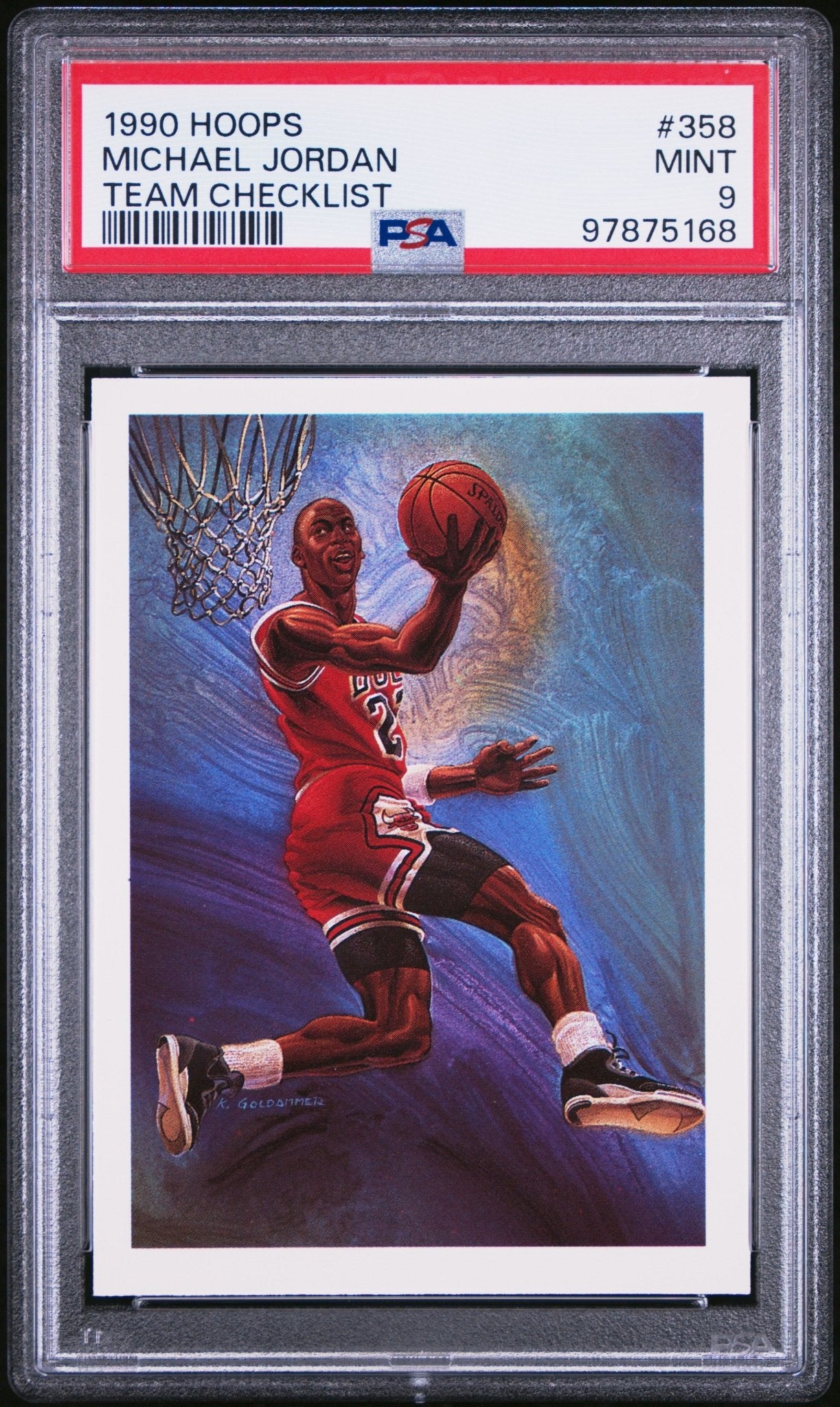 Michael Jordan 1990 Hoops Team Checklist #358 PSA 9 #1 - Collector Store LLC