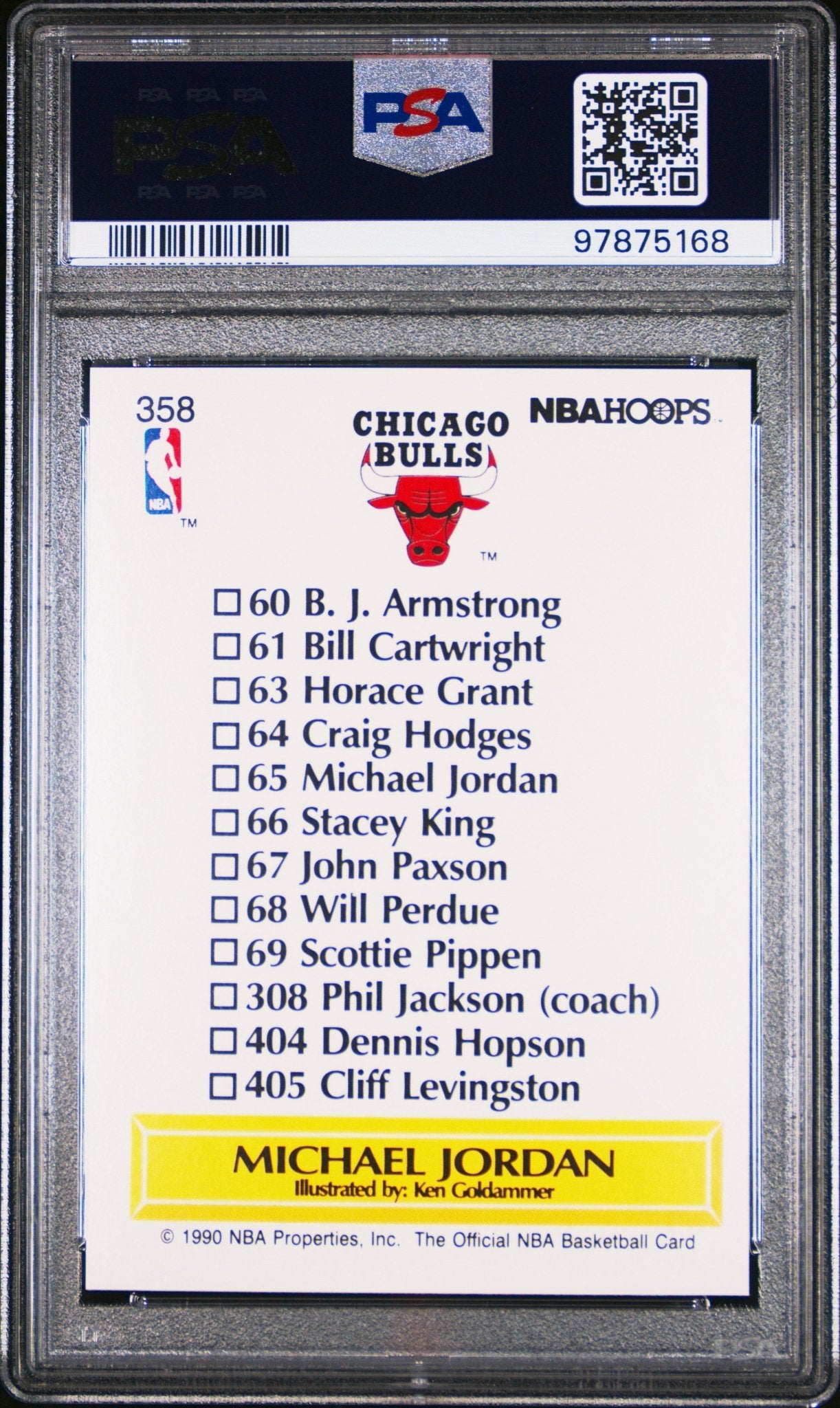 Michael Jordan 1990 Hoops Team Checklist #358 PSA 9 #1 - Collector Store LLC