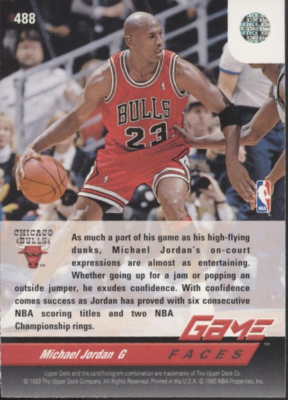Michael Jordan 1992 - 93 Upper Deck Game Faces 488 3 - Collector Store LLC