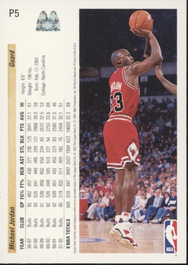 Michael Jordan 1992 - 93 Upper Deck McDonald's P5 - Collector Store LLC