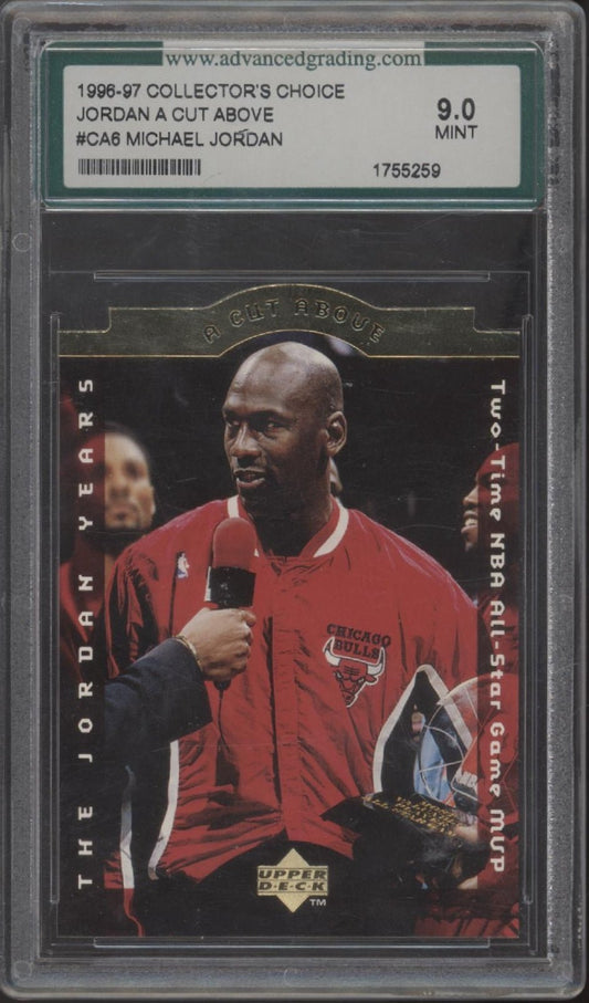 Michael Jordan 1996 - 97 Collector's Choice Jordan a Cut Above Die - Cut #CA6 AGS 9 - Collector Store LLC