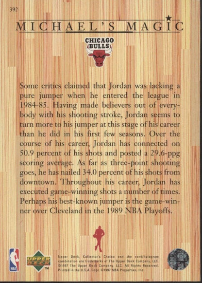 Michael Jordan 1997 - 98 Upper Deck Collector's Choice Michael's Magic 392 - Collector Store LLC