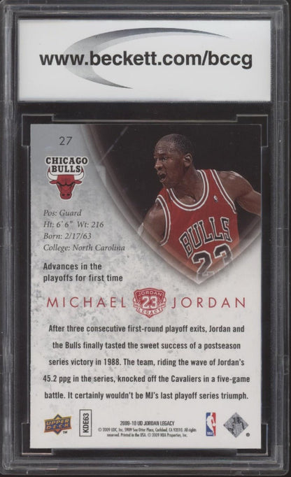 Michael Jordan 2009 - 10 Upper Deck MJ Legacy Collection Gold #27 Beckett 10 - Collector Store LLC