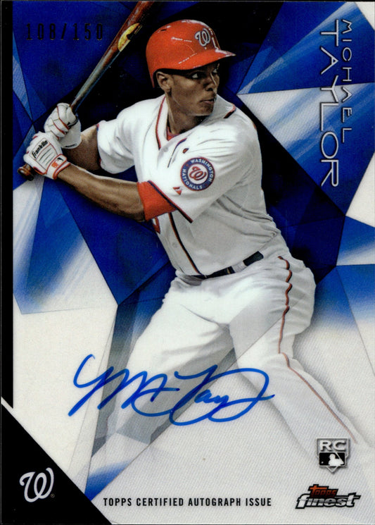 Michael Taylor 2015 Topps Finest Blue Refractor RC Auto 108/150 #FA - MTR - Collector Store LLC