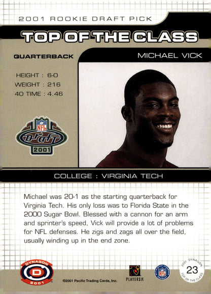 Michael Vick 2001 Pacific Dynagon Top of the Class RC #23 - Collector Store LLC