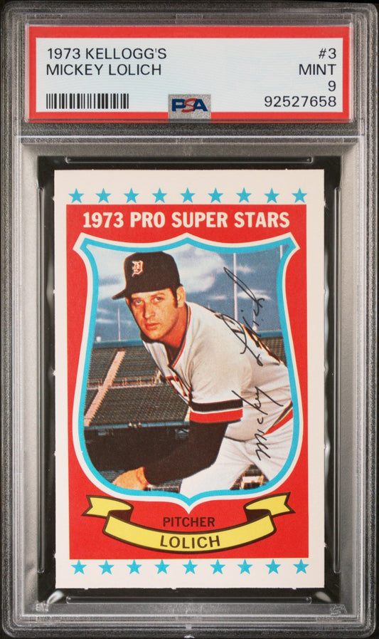 Mickey Lolich 1973 Kellogg's #3 PSA 9 - Collector Store LLC