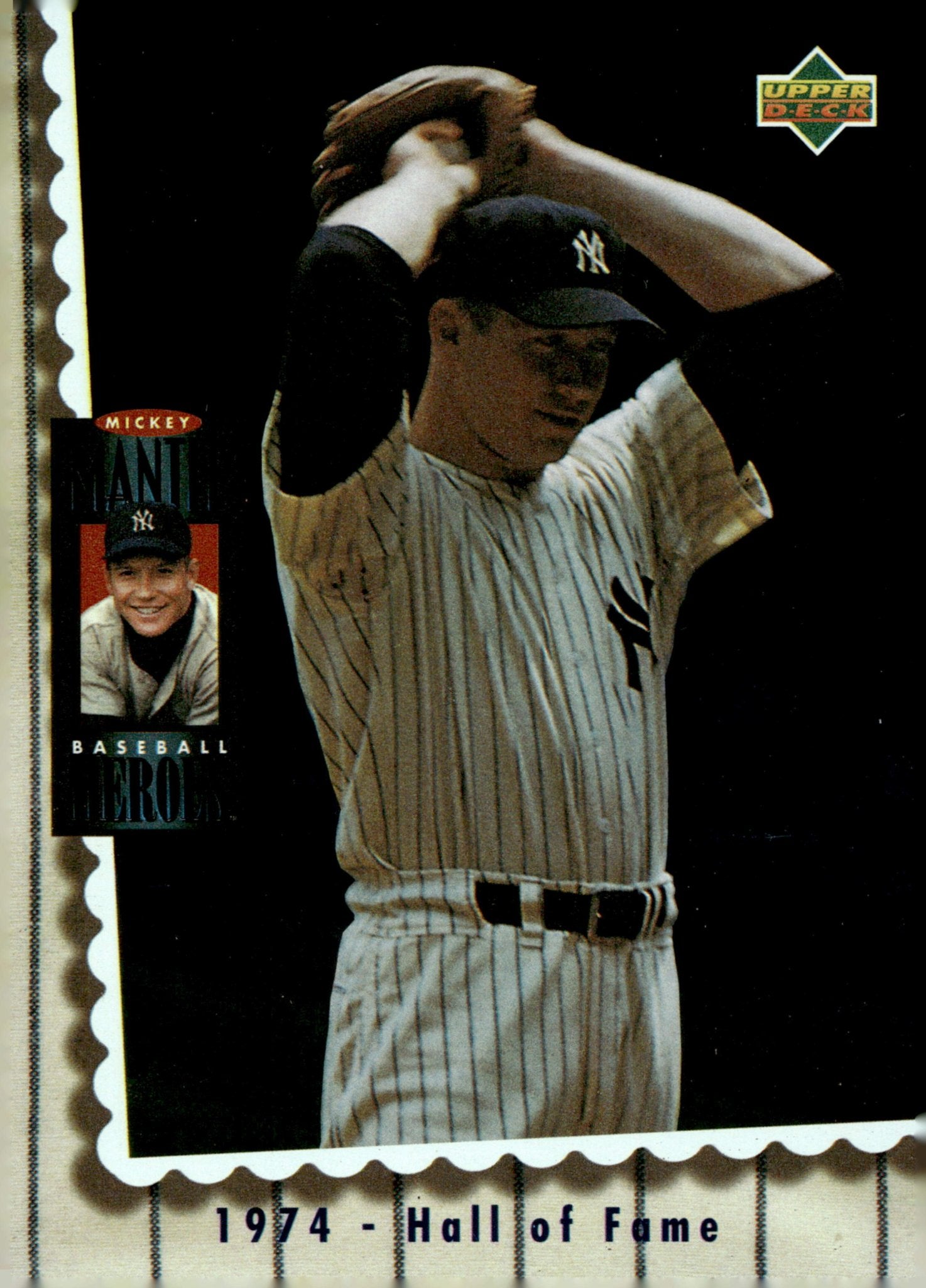 Mickey Mantle 1994 Upper Deck Mantle Heroes 1974 Hall of Fame #71 - Collector Store LLC