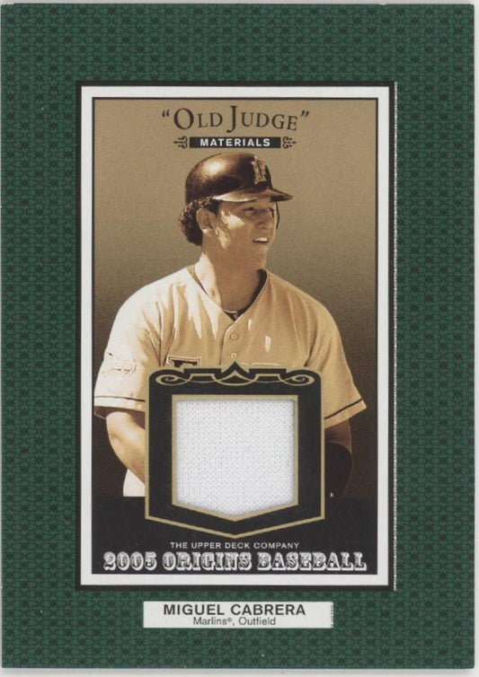 Miguel Cabrera 2005 Upper Deck Origins "Old Judge" Swatch #OJ - MC - Collector Store LLC